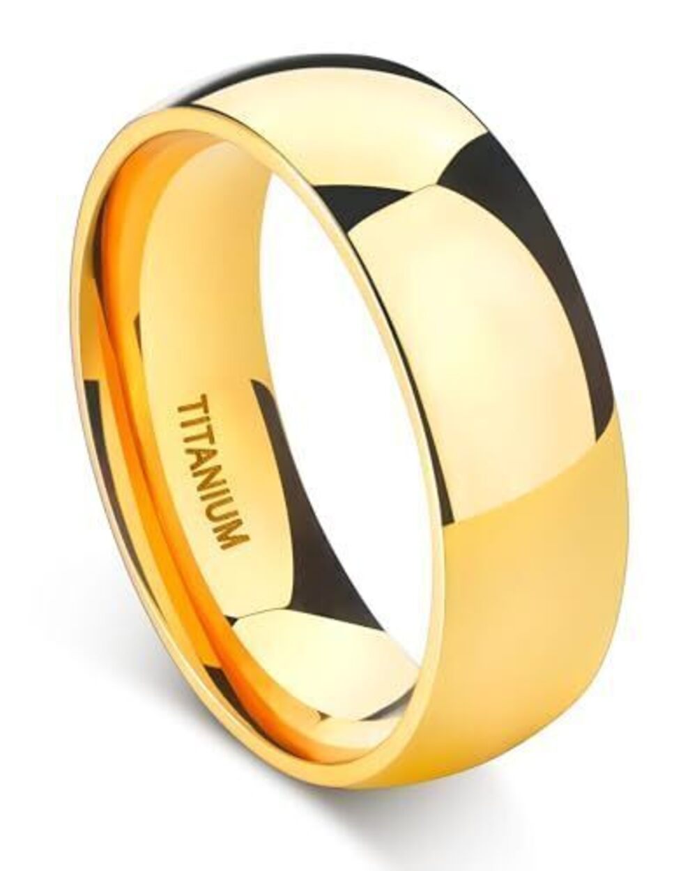 5082 Titanium Ring 2mm 4mm 6mm 8mm 18k Gold Plated Wedding Band in Comfort
